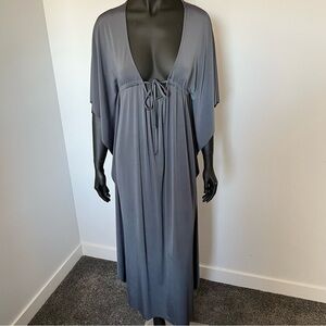 COLDESINA Gray Maxi Gown with Kimono Sleeves Kaftan | O/S